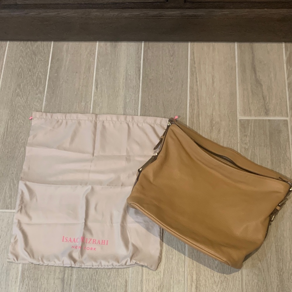 Isaac Mizrahi Camel Shoulder Bag w/Dust Bag